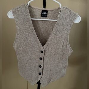 Zara Knit Button Vest Size Small